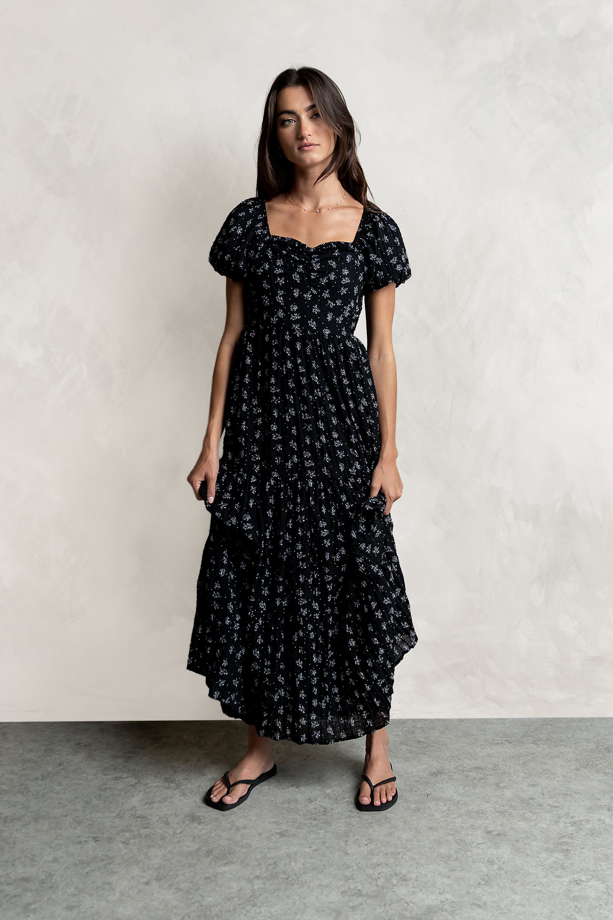 Tabitha Floral Maxi Dress M / Black