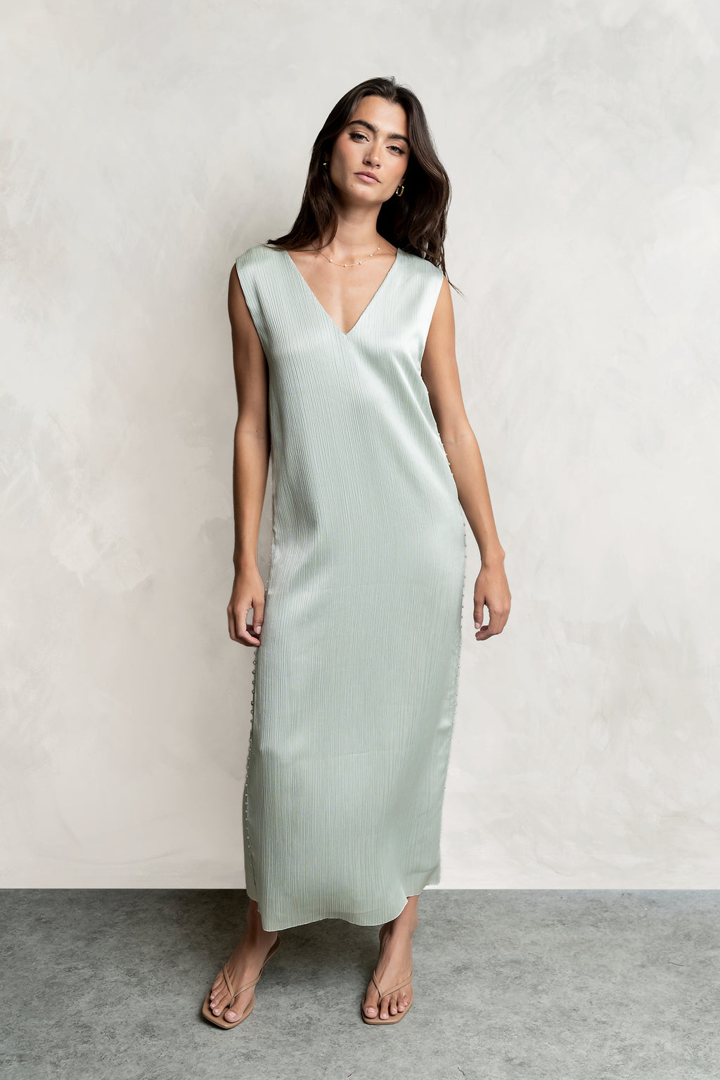 Helena Midi Dress in Sage