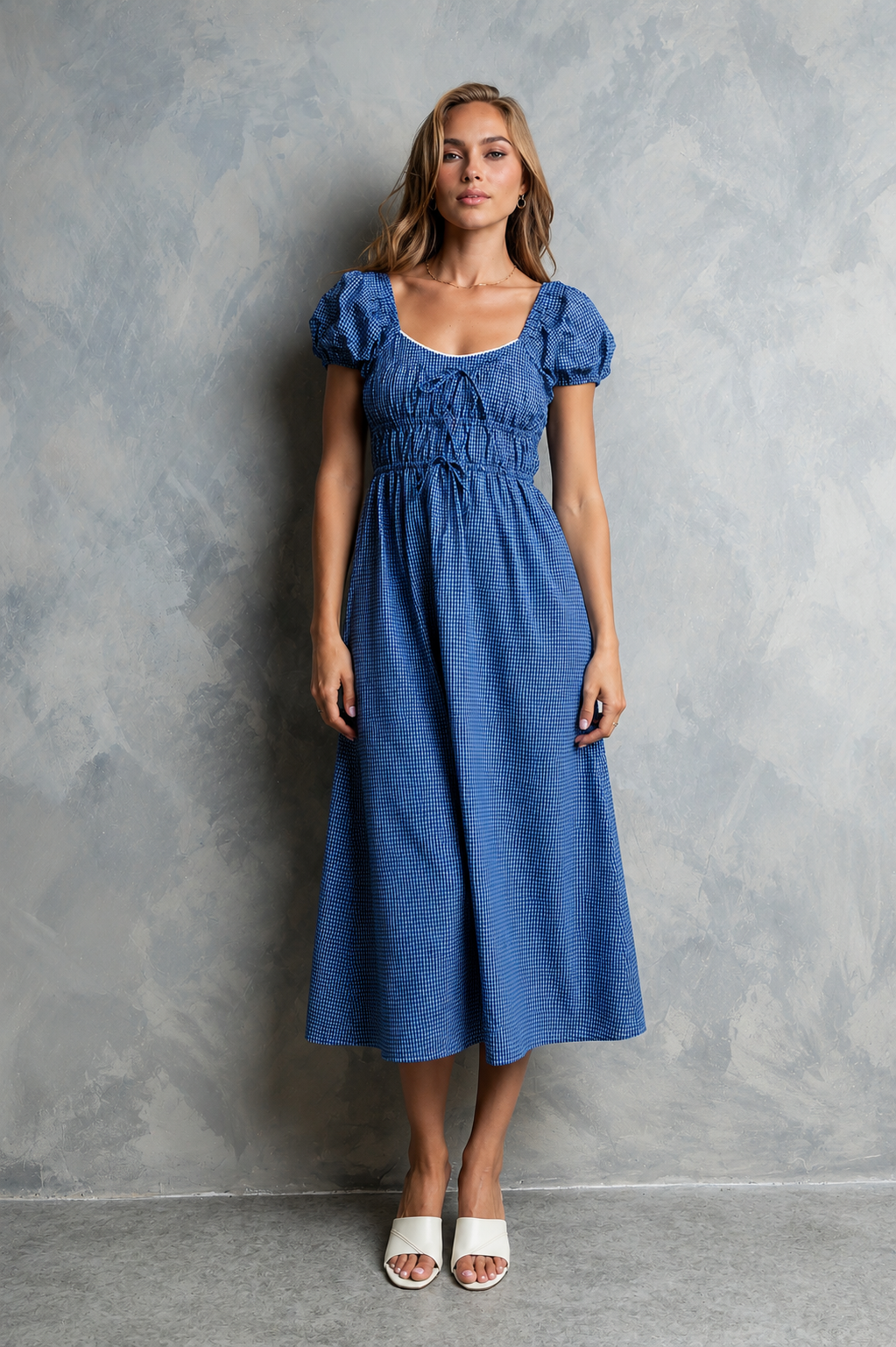 gracie midi dress Gracie Plaid Midi Dress