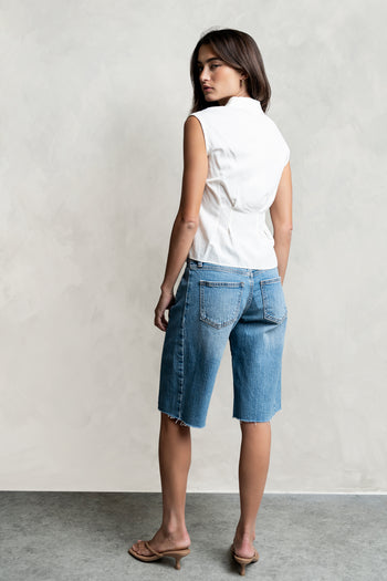 Jacob Button Up Top in Ivory