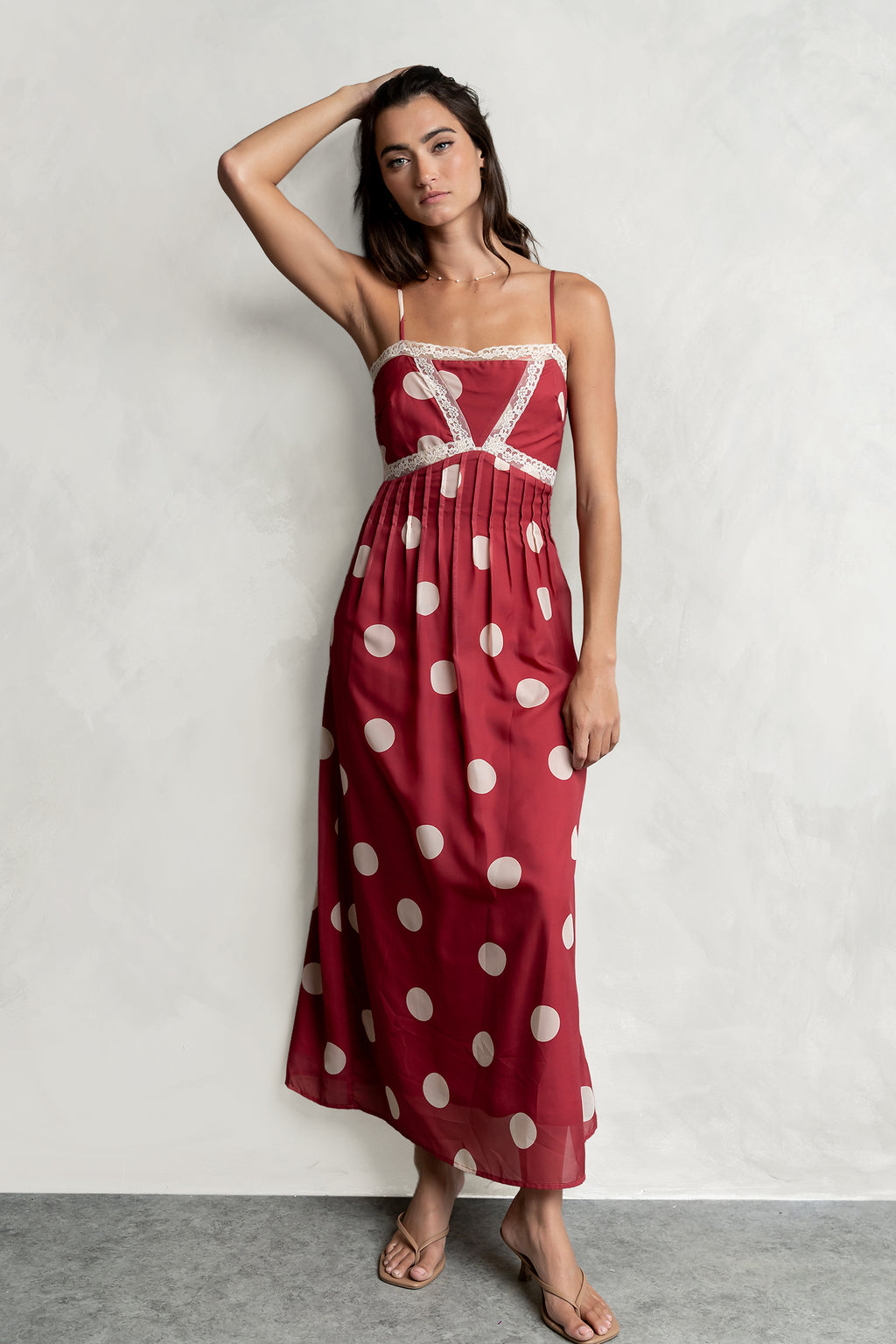 Taya Polka Dot Midi Dress