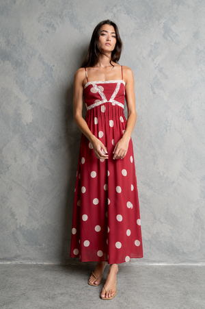 Taya Polka Dot Midi Dress