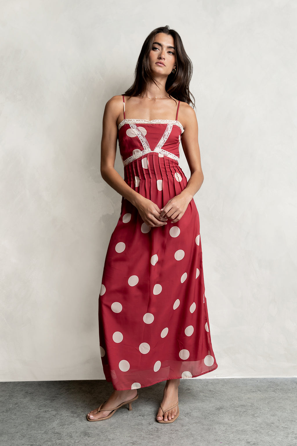 Taya Polka Dot Midi Dress