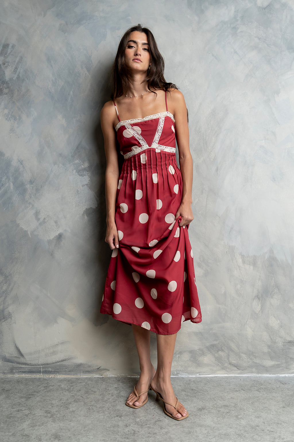 Taya Polka Dot Midi Dress