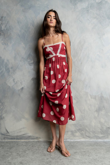 Taya Polka Dot Midi Dress
