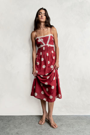 Taya Polka Dot Midi Dress