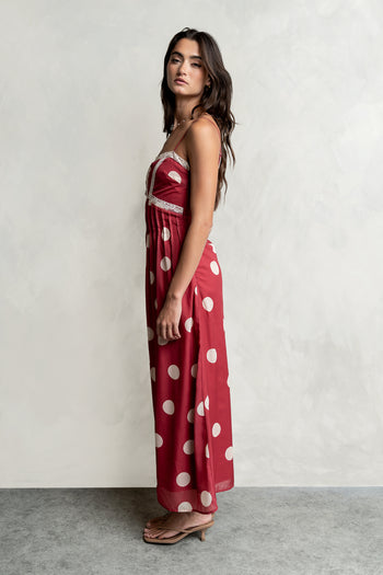 Taya Polka Dot Midi Dress
