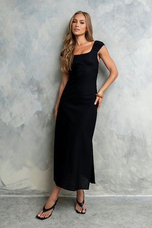 bohme black dress Willa Ruffle Dress in Black