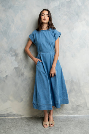 bohme blue dress Demi Maxi Dress in Slate Blue XL / Slate Blue