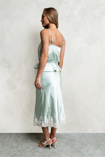 Saige Satin Midi Skirt