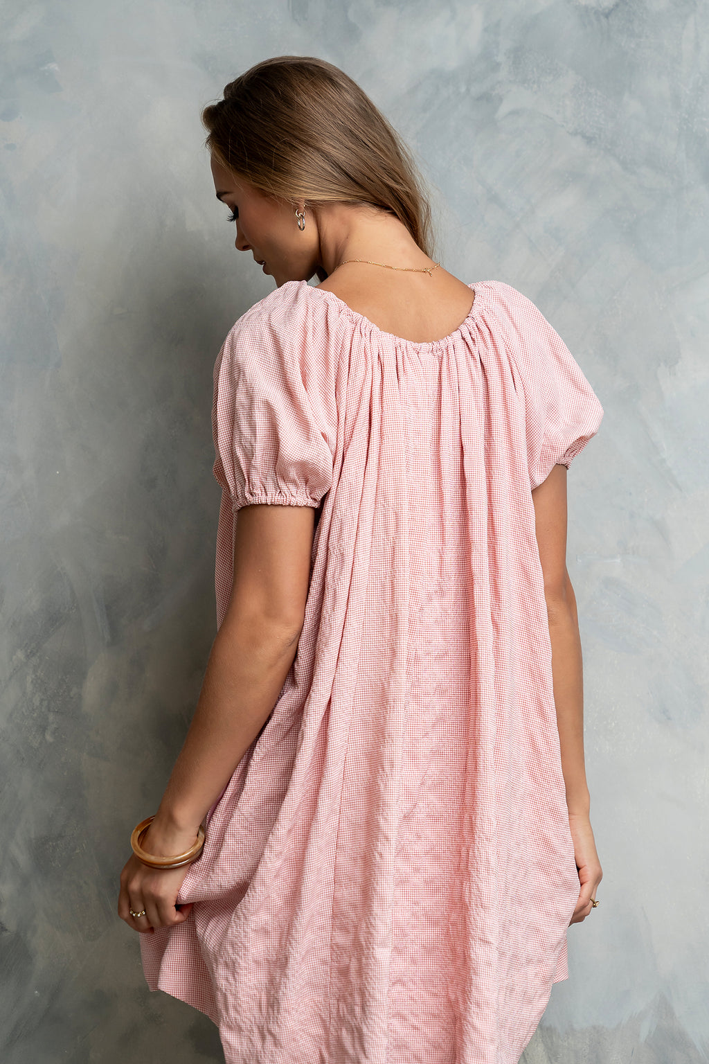 Charlie Gingham Mini Dress in Pink