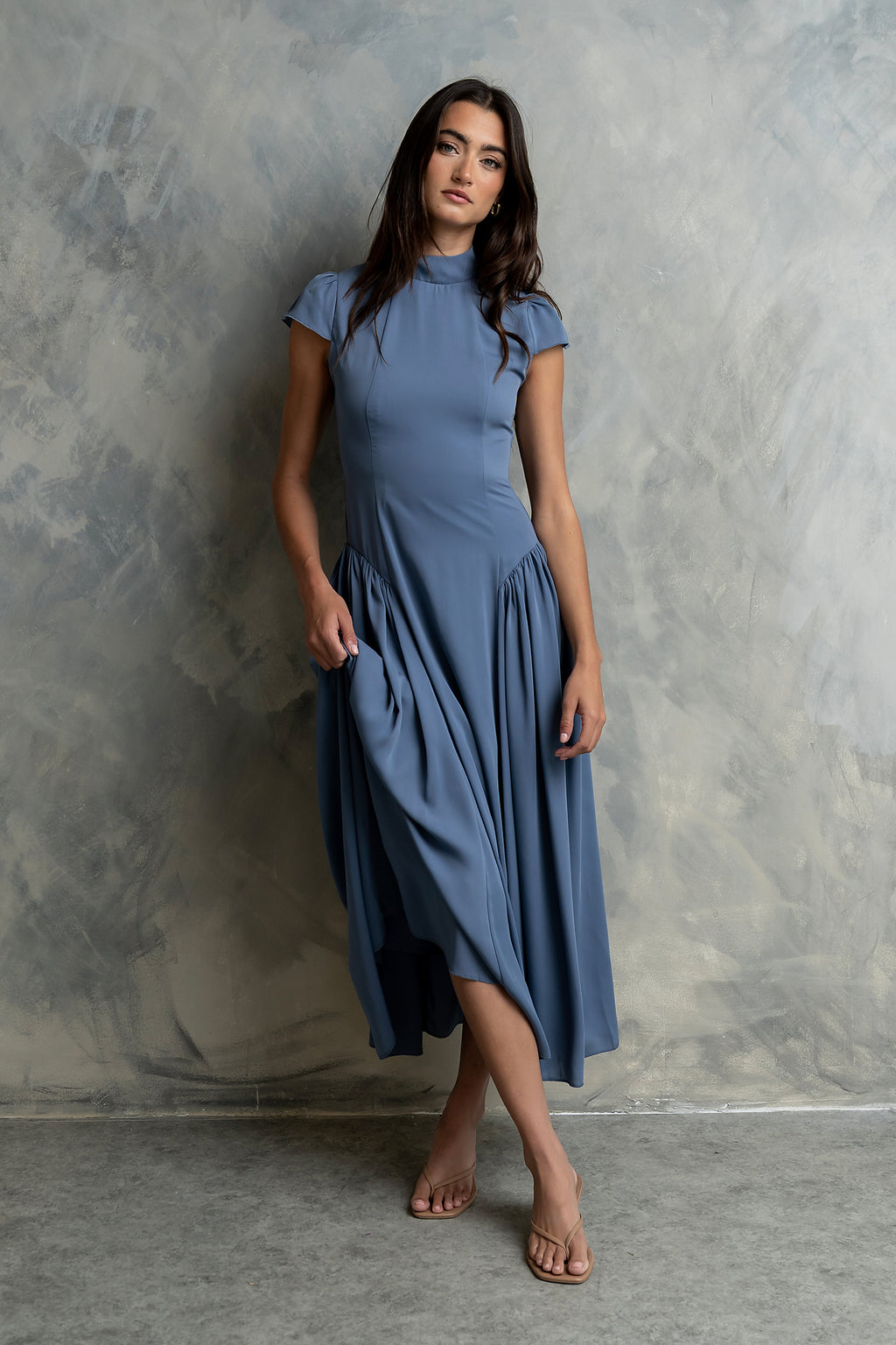 Marlee Maxi Dress in Slate Blue