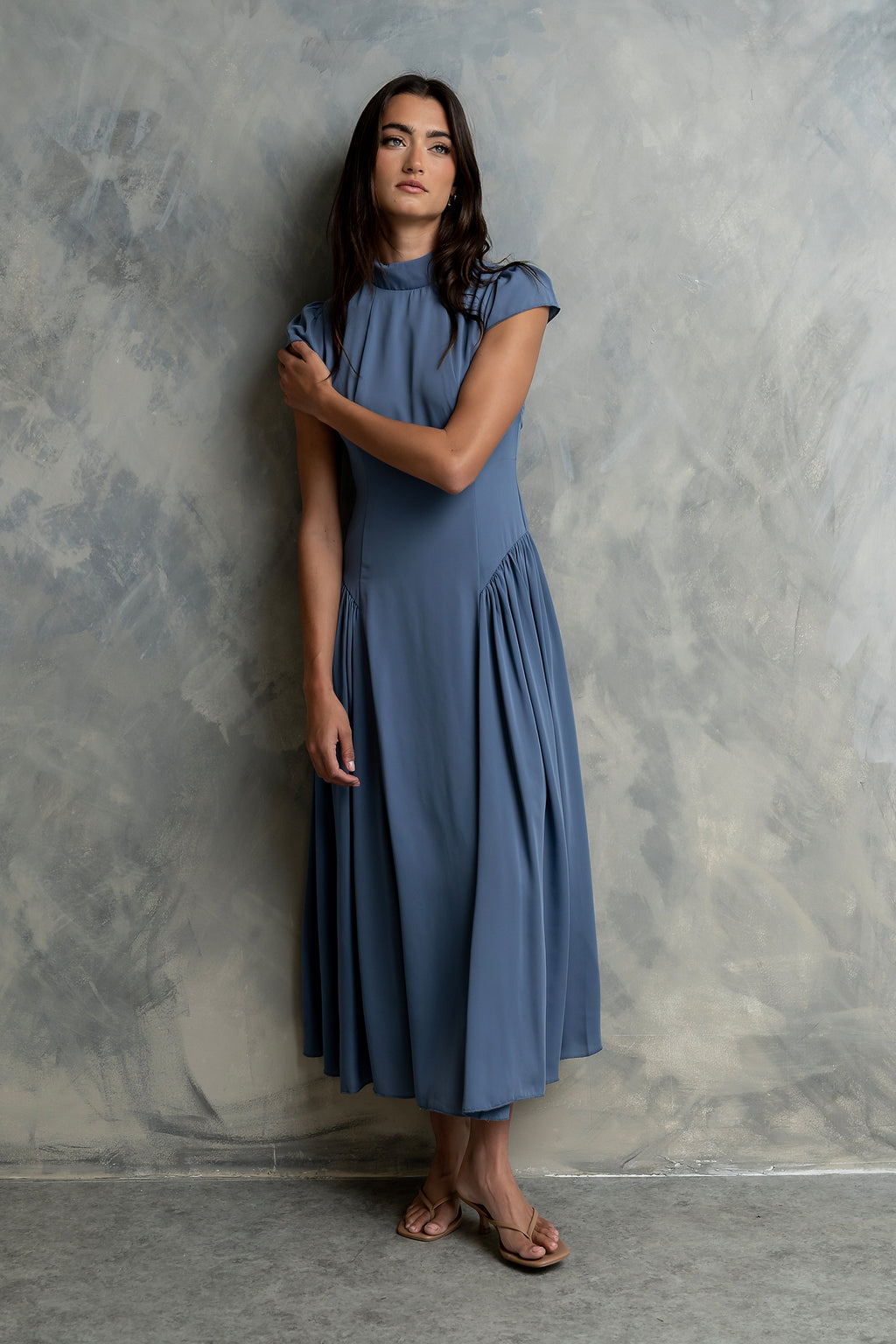 Marlee Maxi Dress in Slate Blue