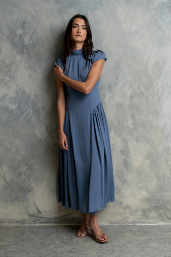 Marlee Maxi Dress in Slate Blue