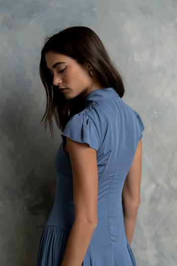 Marlee Maxi Dress in Slate Blue