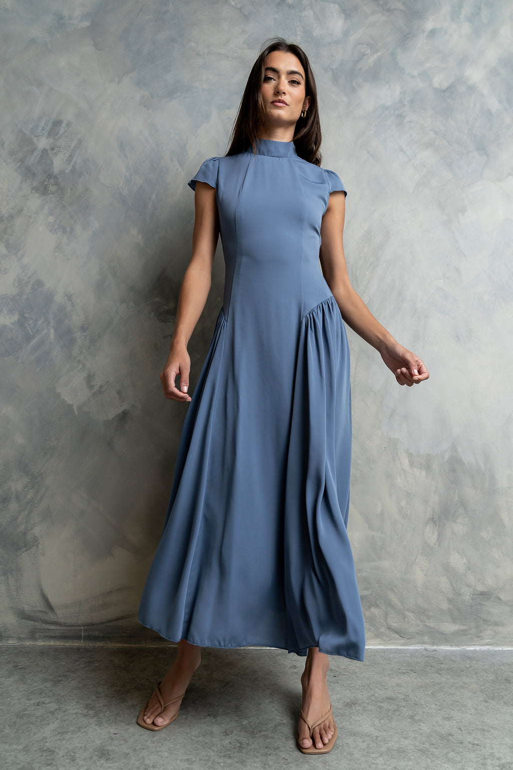 Marlee Maxi Dress in Slate Blue M / Slate Blue