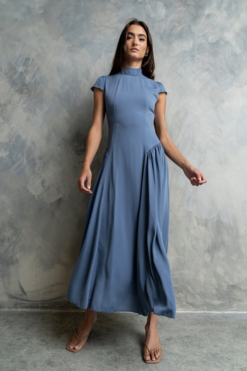 Marlee Maxi Dress in Slate Blue