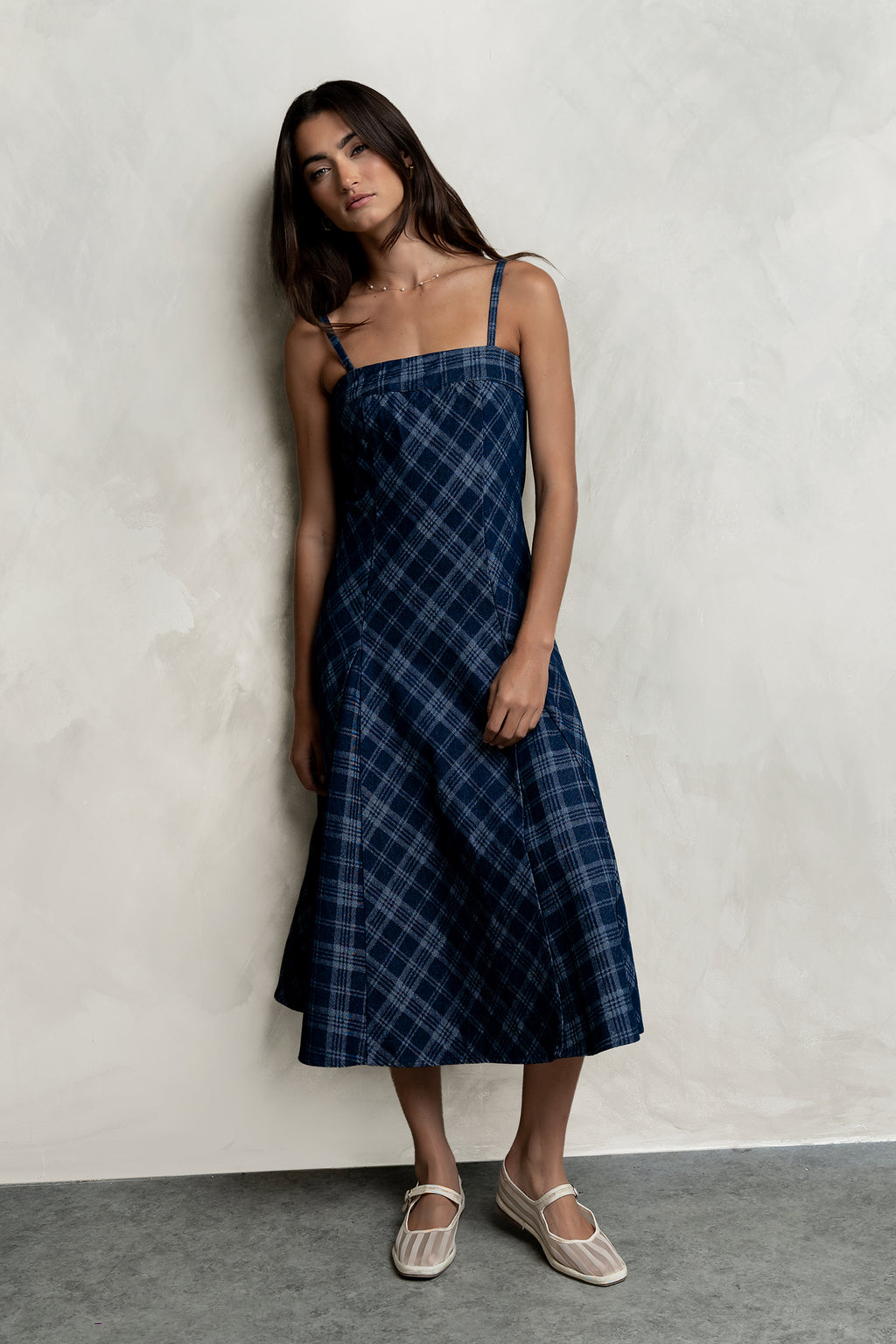 Hayes Plaid Denim Dress