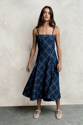 Hayes Plaid Denim Dress