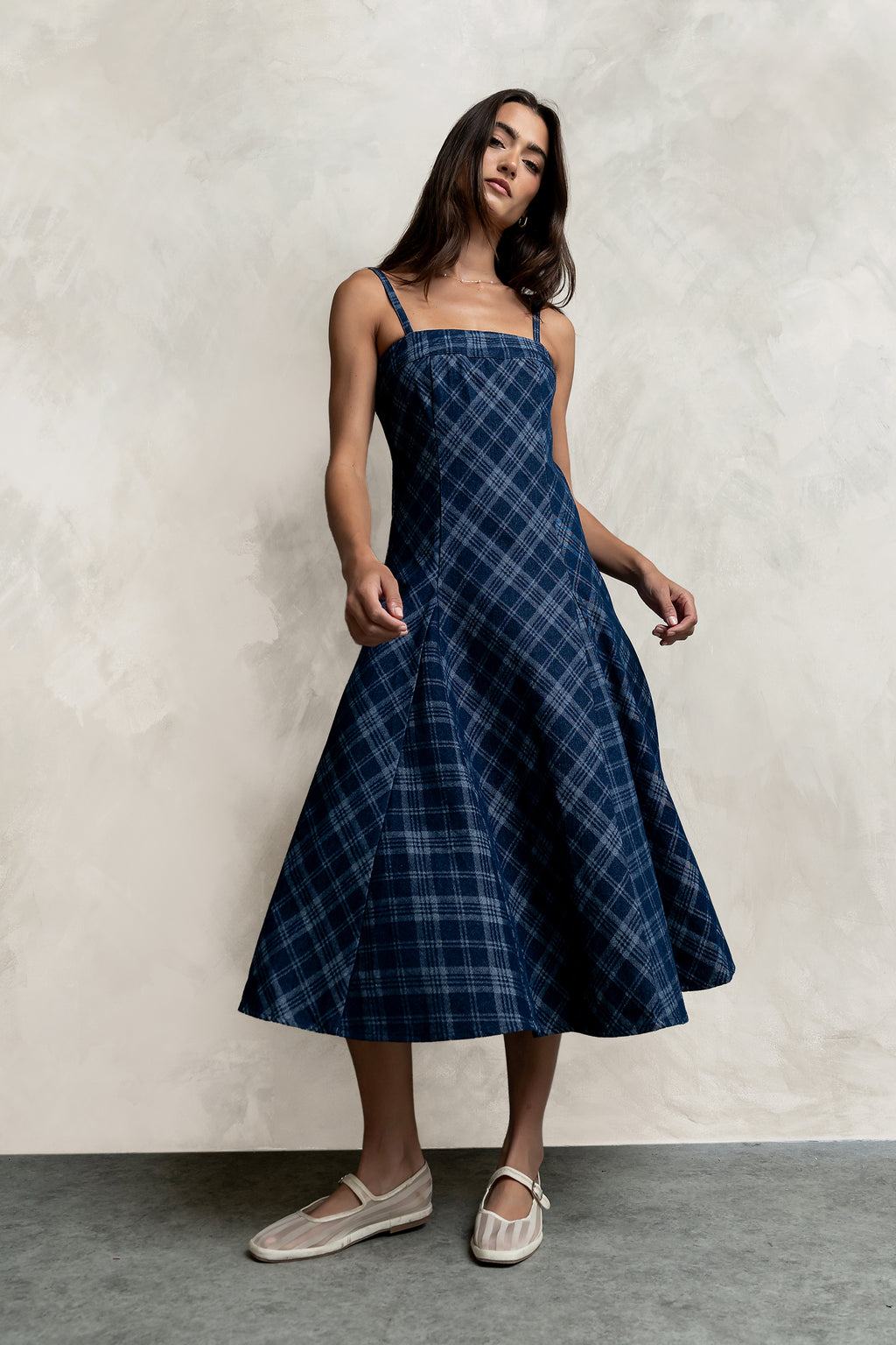 Hayes Plaid Denim Dress