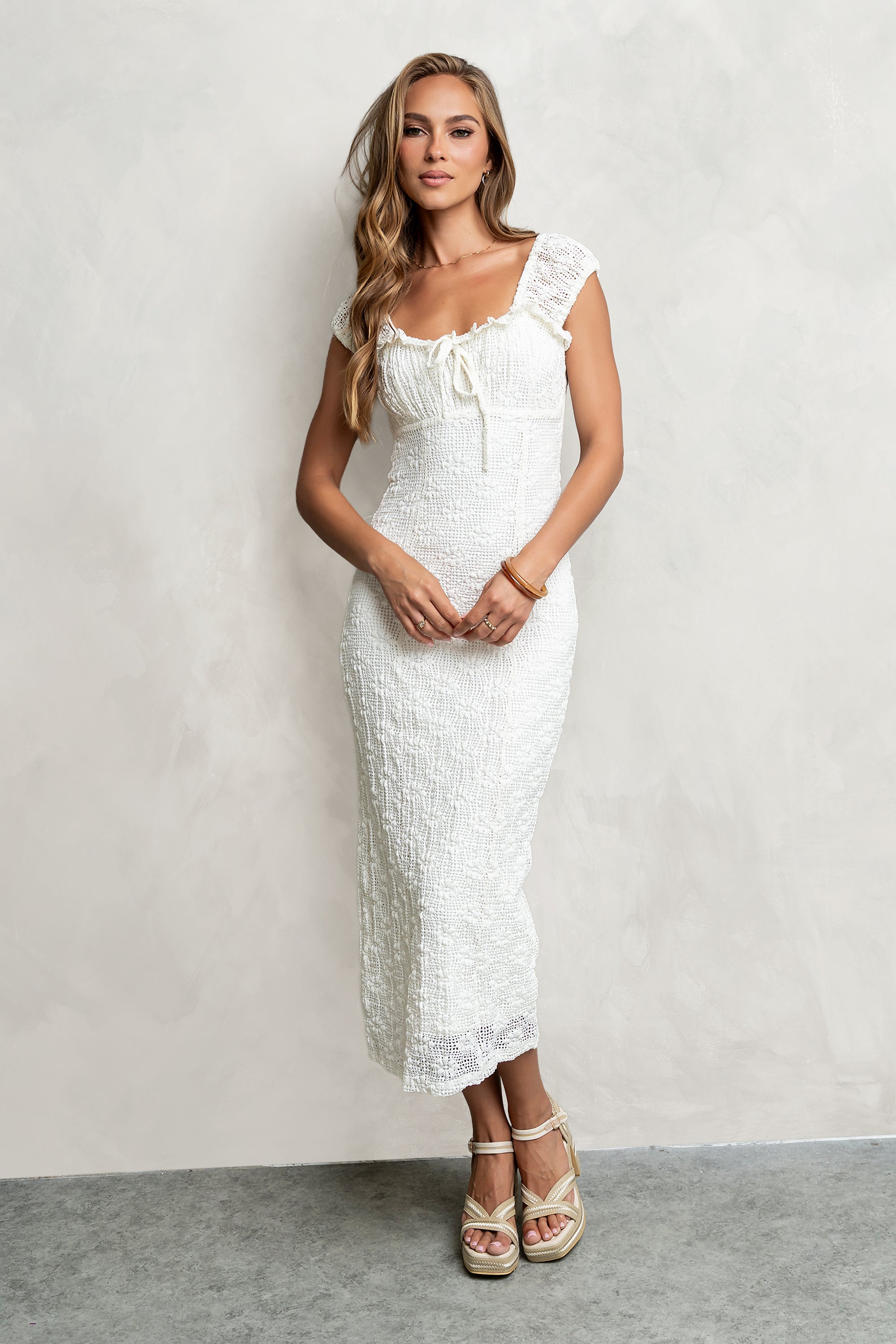 Lorena Crochet Maxi Dress XL / Cream