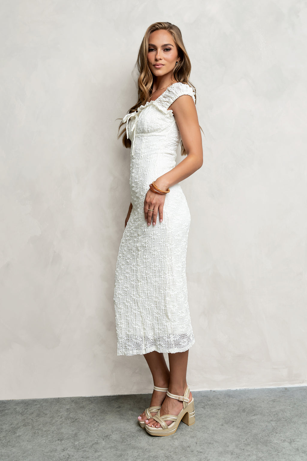 long crochet dress white Ulla Johnson | Women's Floral Anita Hand in Floral Crochet Maxi Size XL 100% cotton Camilla Open Back Crochet Maxi