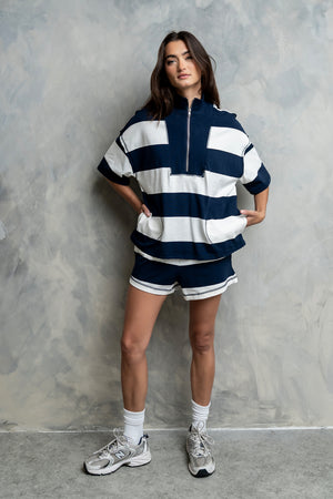 Farah Striped Shorts in Navy