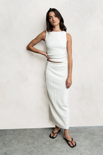 Opal Textured Skirt in Ivory
