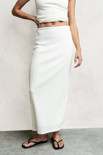 Opal Textured Skirt in Ivory