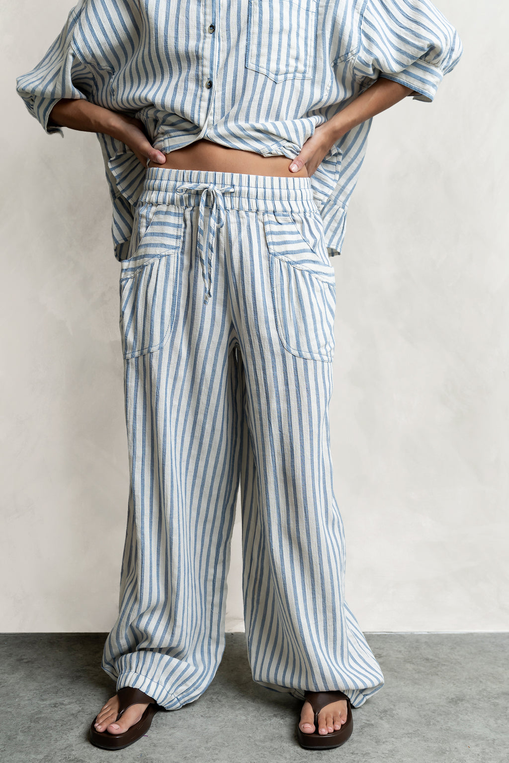 Janey Striped Pants in Denim