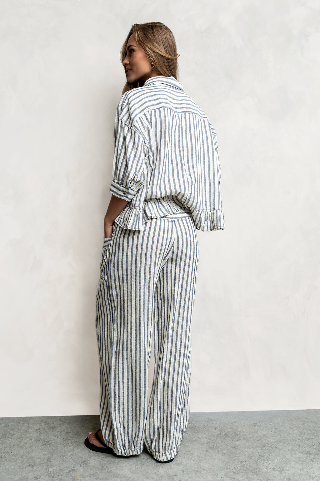 Janey Striped Pants in Black