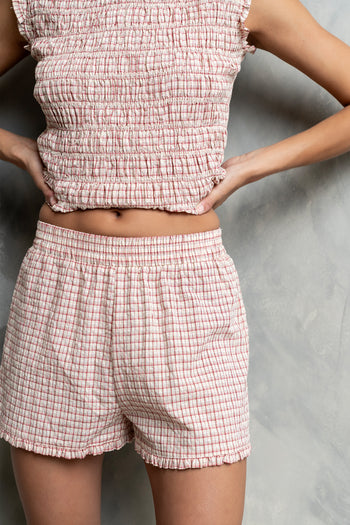 Mailee Plaid Shorts in Red