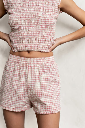 Mailee Plaid Shorts in Red