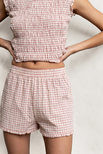 Mailee Plaid Shorts in Red