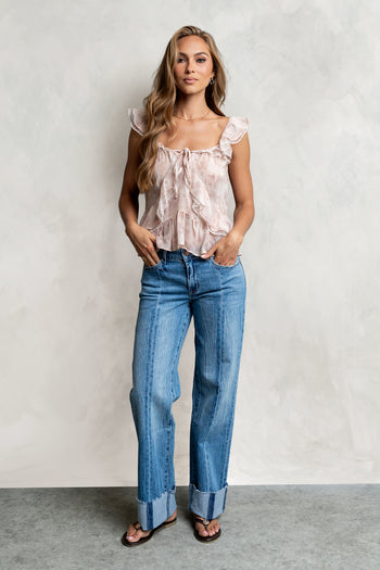 Jonie Sheer Ruffle Top