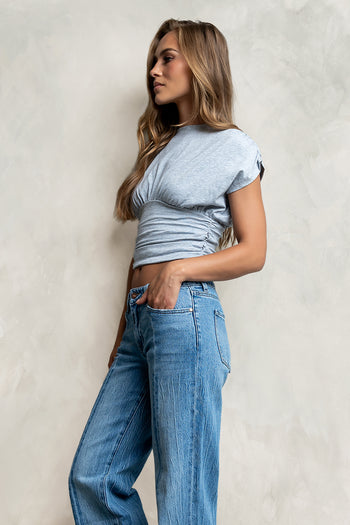 Samara Ruched Top in Grey