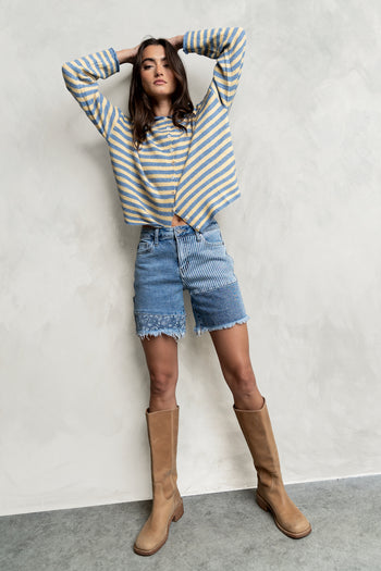 Benny Contrast Denim Shorts