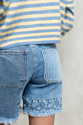 Benny Contrast Denim Shorts