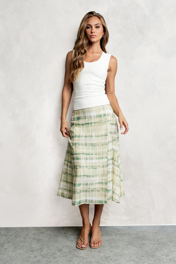 Josefine Plaid Midi Skirt