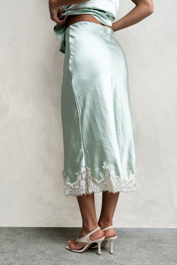 Saige Satin Midi Skirt