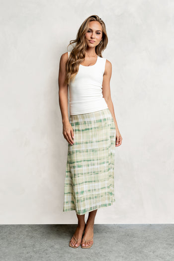 Josefine Plaid Midi Skirt