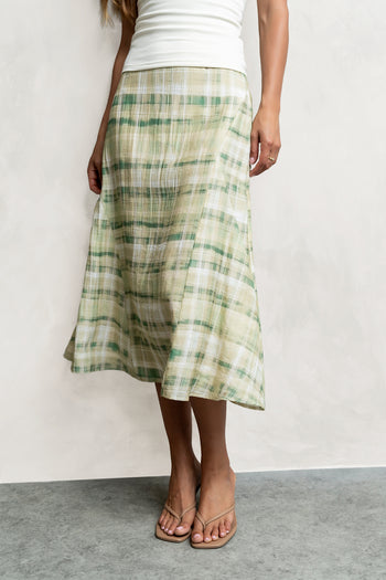 Josefine Plaid Midi Skirt