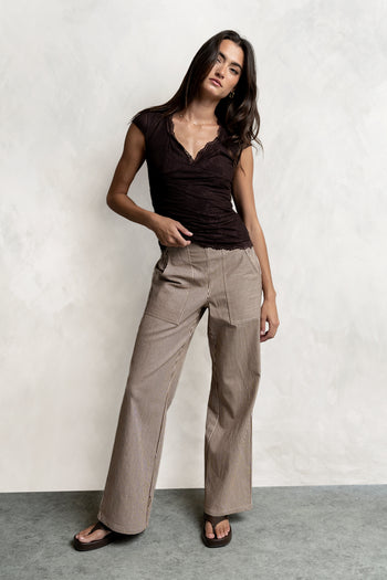 Gracie Lace Top in Brown