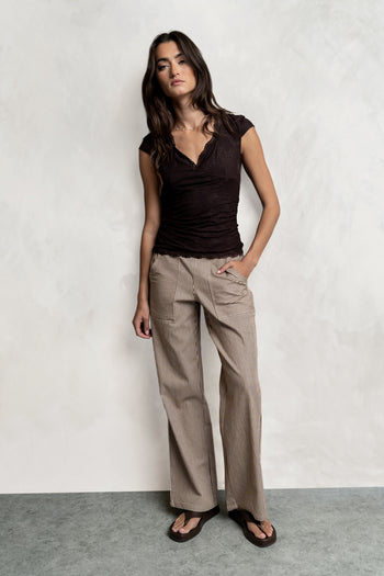 Gretta Striped Pants in Brown