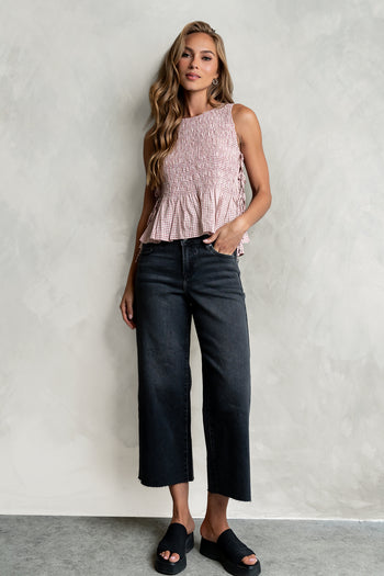 Colette Wide Leg Jeans in Faded Black