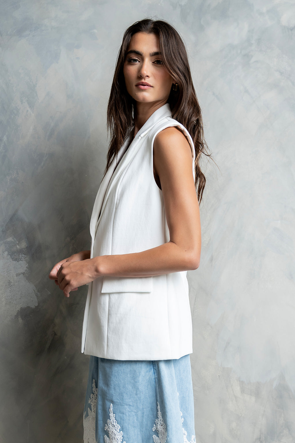 Rayna Vest in White