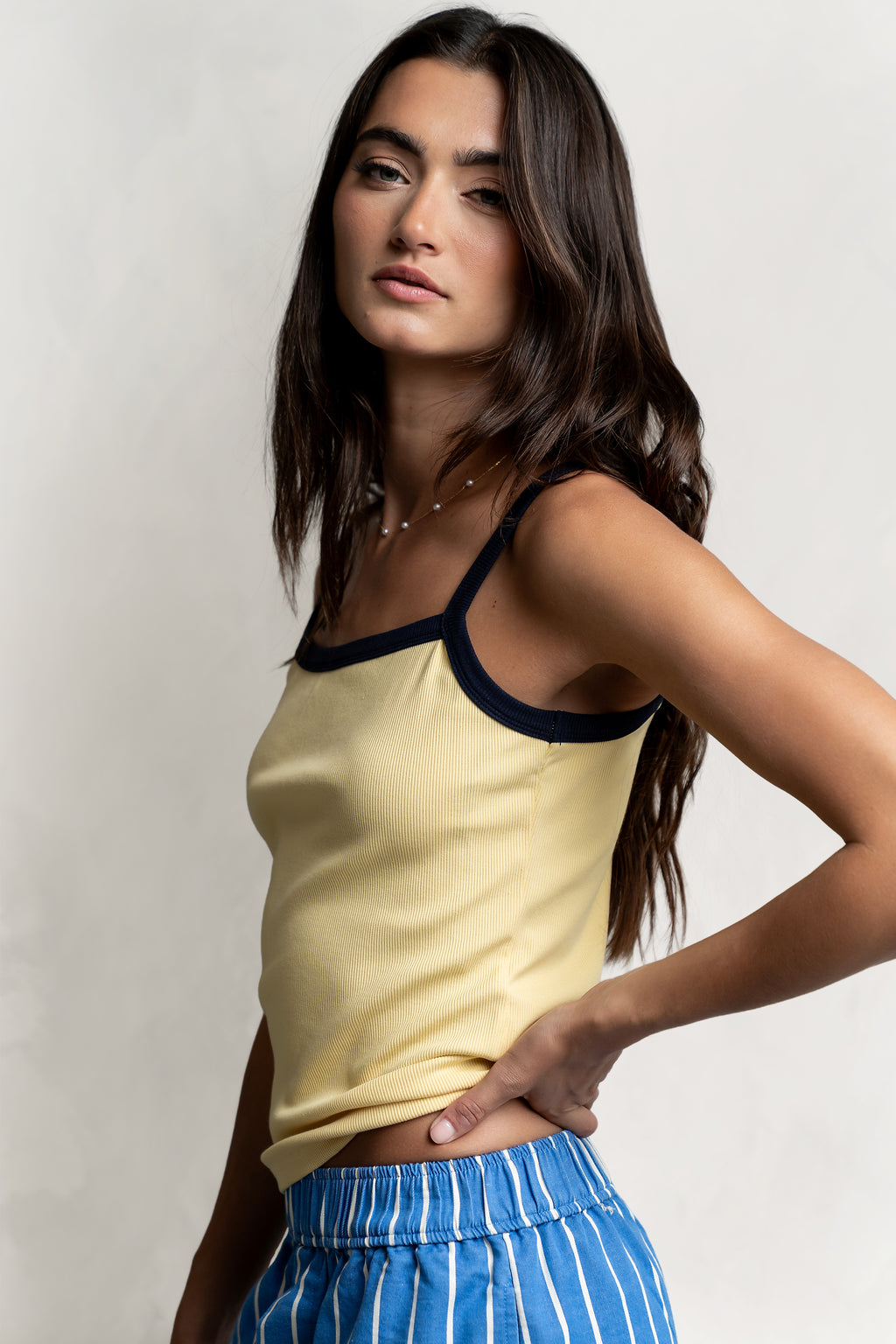 Rylan Contrast Tank Top in Yellow