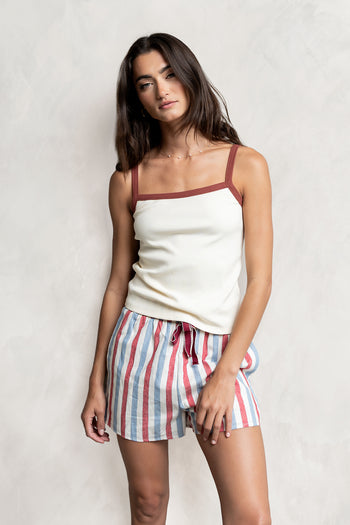 Rylan Contrast Tank Top in Cream