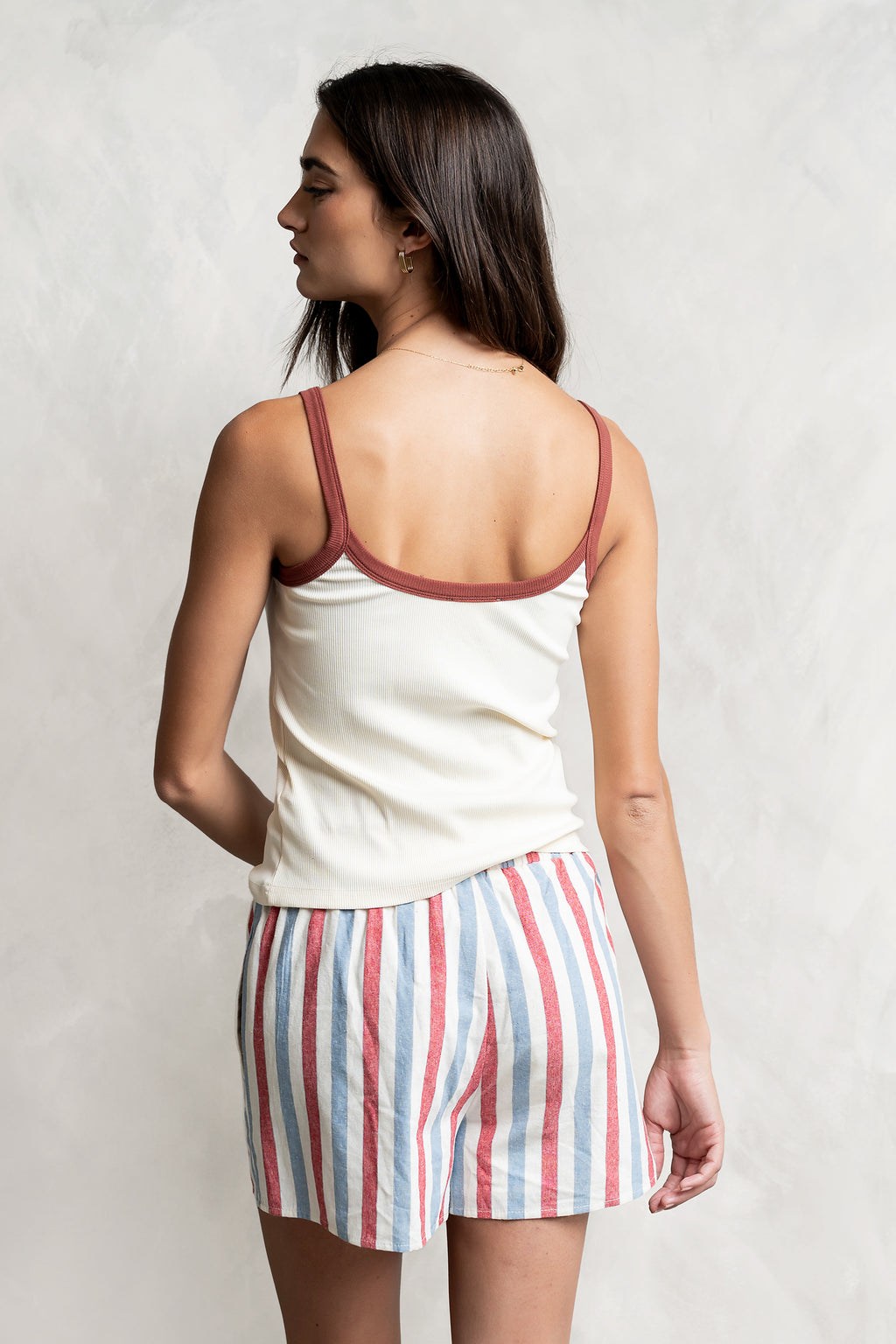 Rylan Contrast Tank Top in Cream