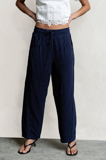 Kaiya Striped Pants in Navy